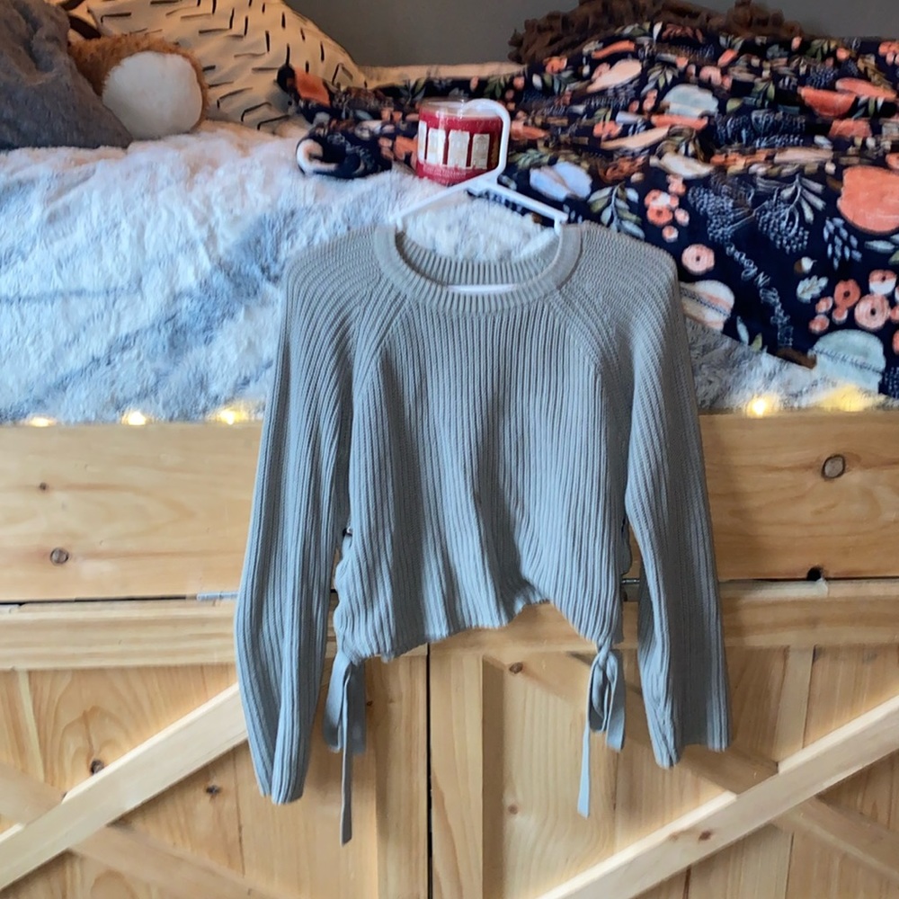 Comfy crochet cropped sweater.